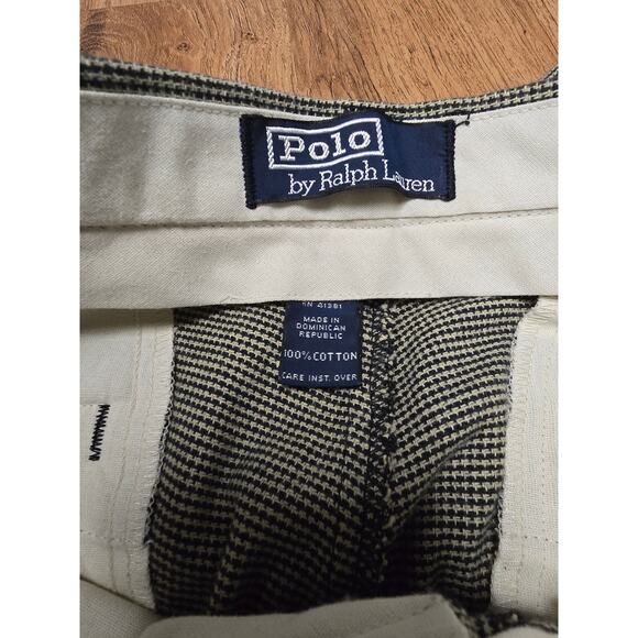 Vintage Polo Ralph Lauren Mens 31x32 Pants Checkered Pleated Gray Classic Style - Picture 10 of 16